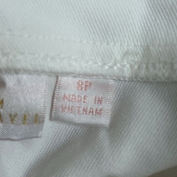 Belle By Kim Gravel White Capri Pants Size 8P Cotton Blend Stretch a0216 - Picture 5 of 10